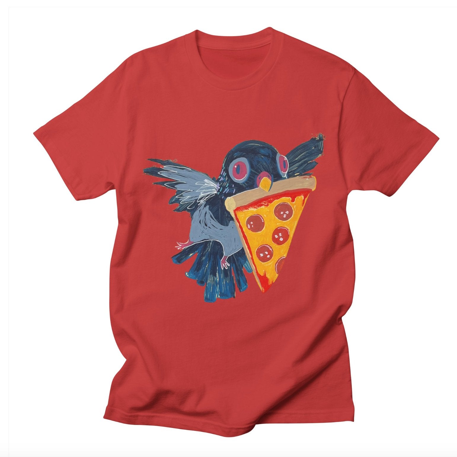 VOTE for our "Pizza Birb" pigeon tee shirt on Threadless