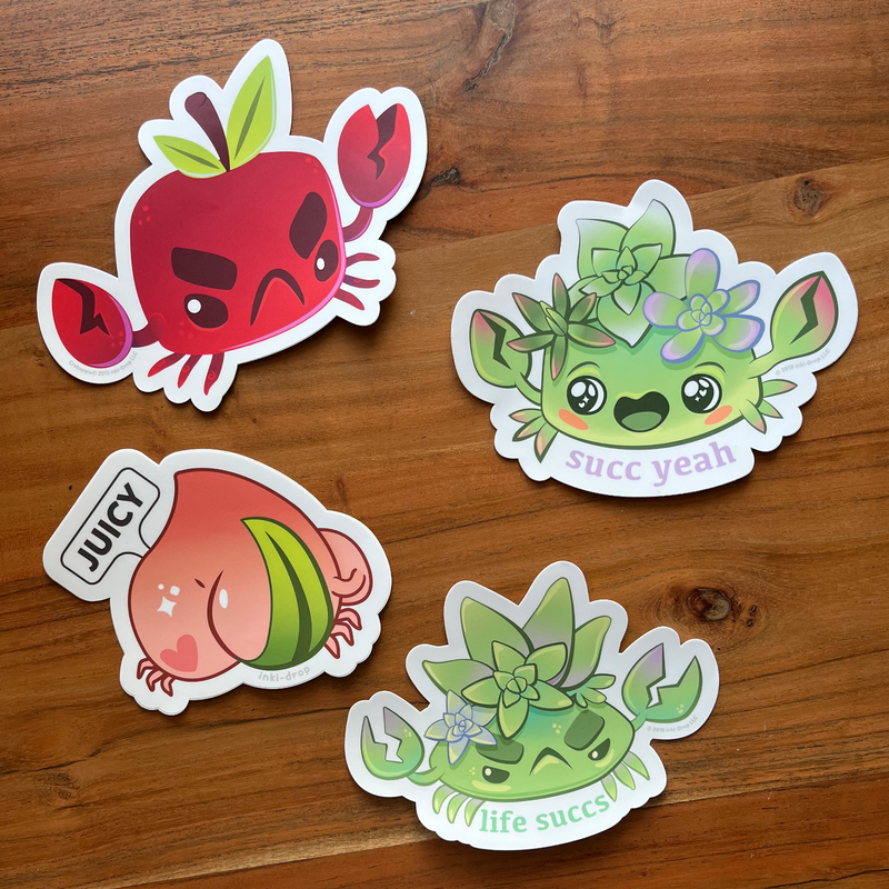 BIG Peach Crab Sticker