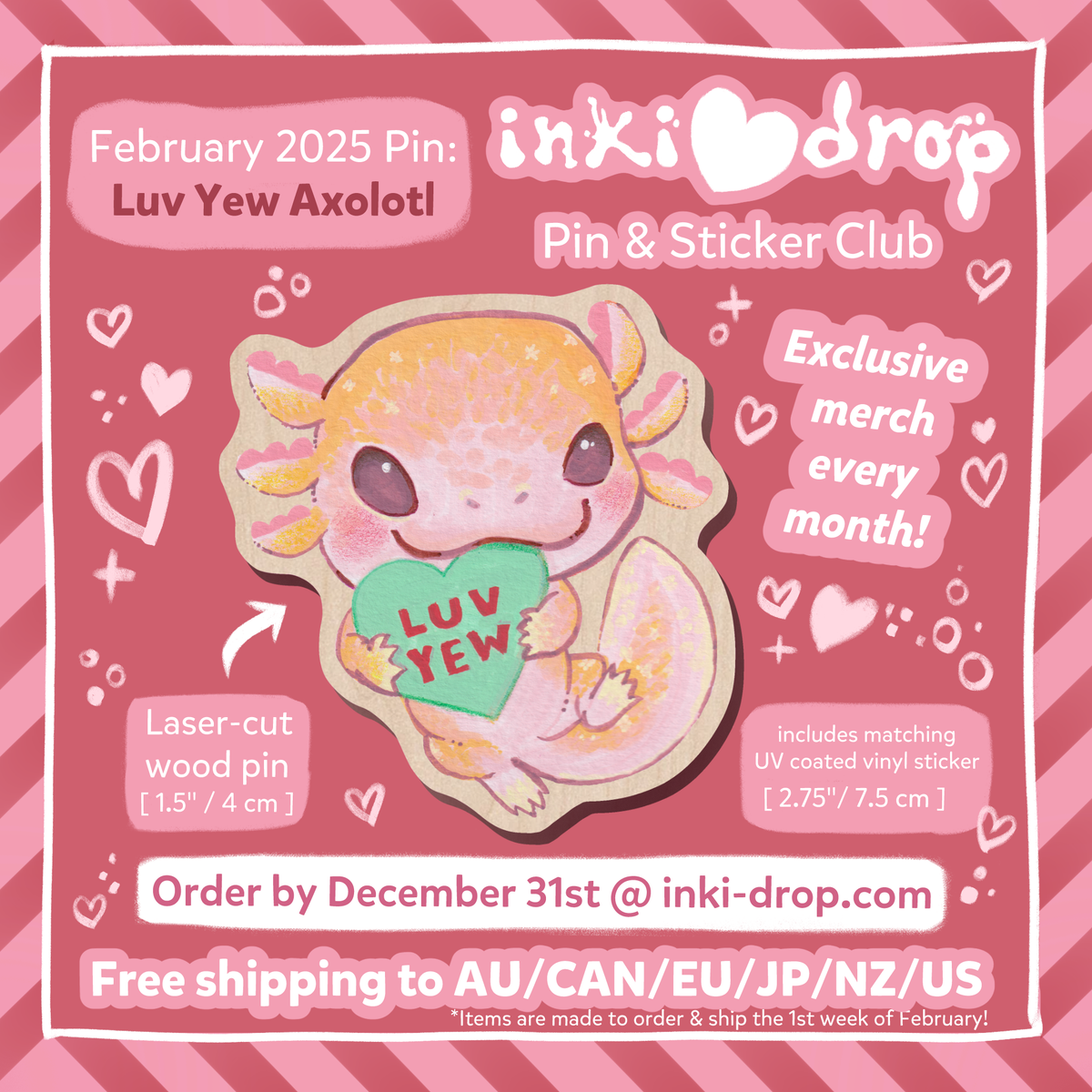 Pin & Sticker Club Monthly Subscription