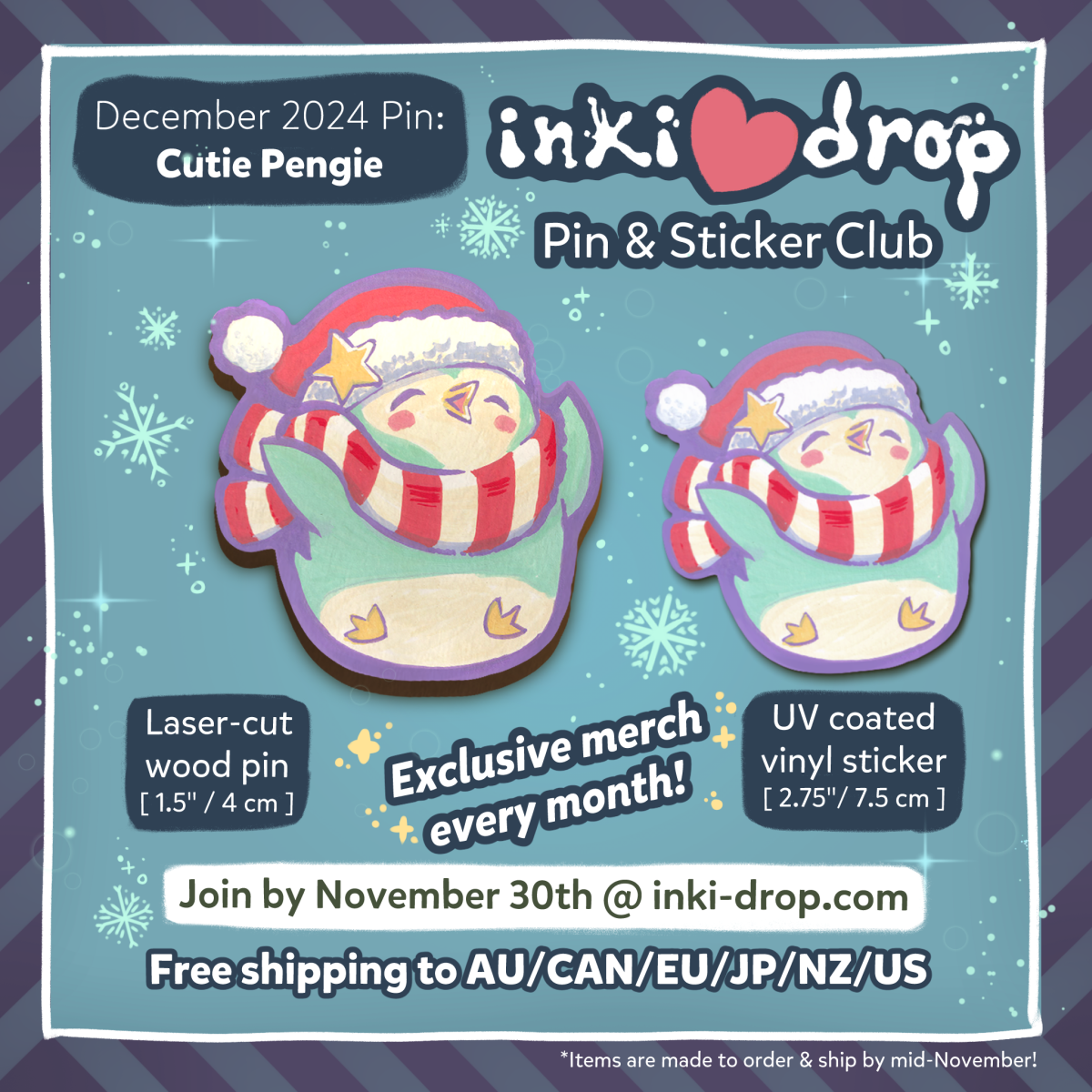 December 2024 Pin & Sticker Club