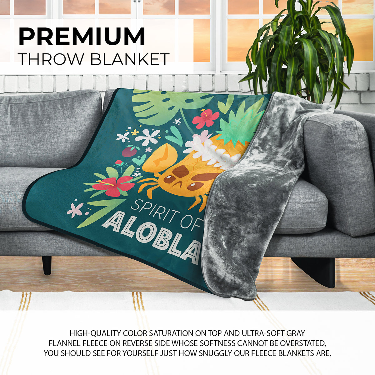 Spirit of Alobla Pixel Fleece Blanket