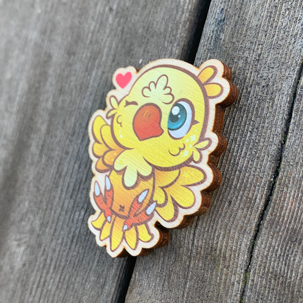 Chocobo Wooden Pin