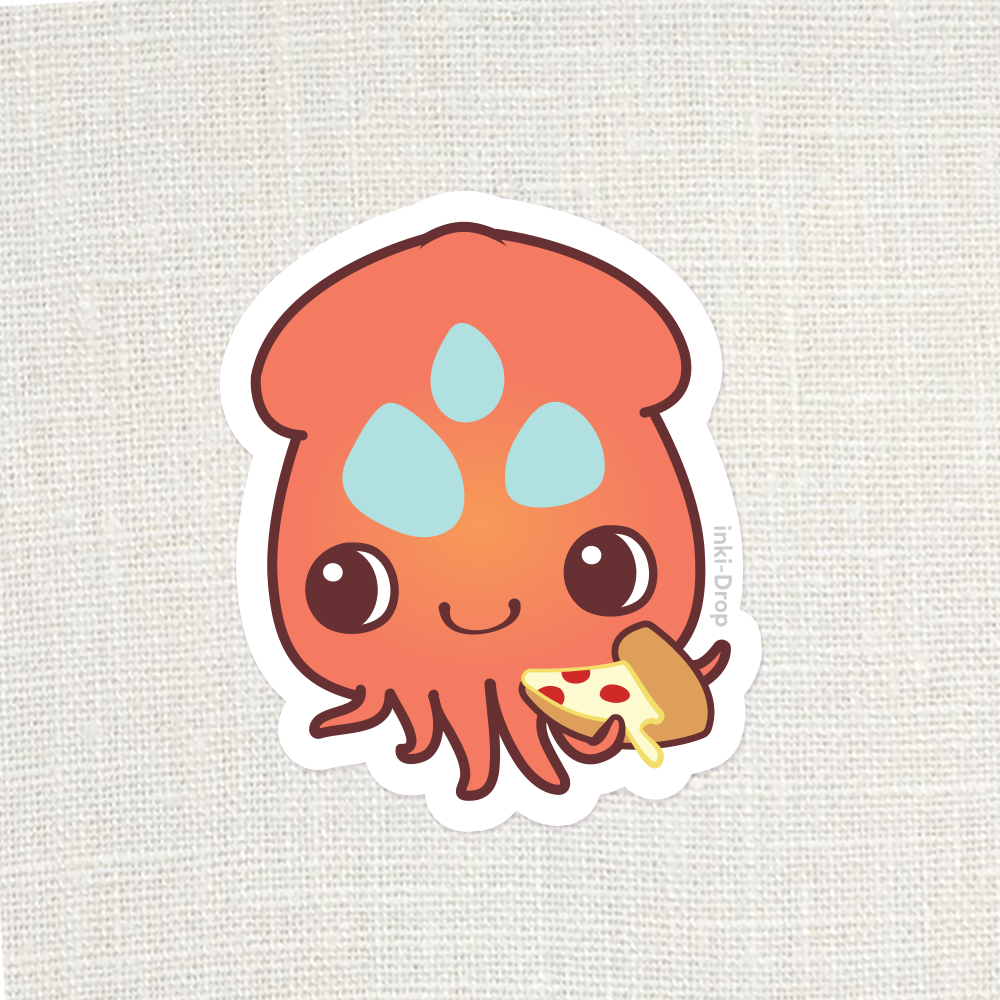 Gummy Ika Pizza Time Sticker