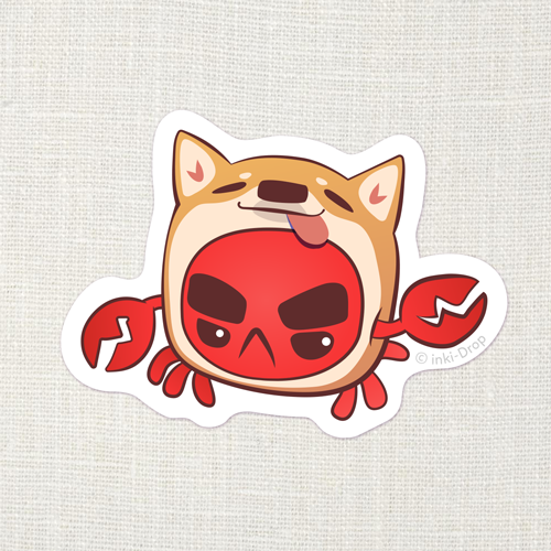 Shiba Inu Crabapple Vinyl Sticker