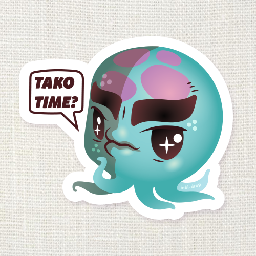 Tako Time Octopus Sticker