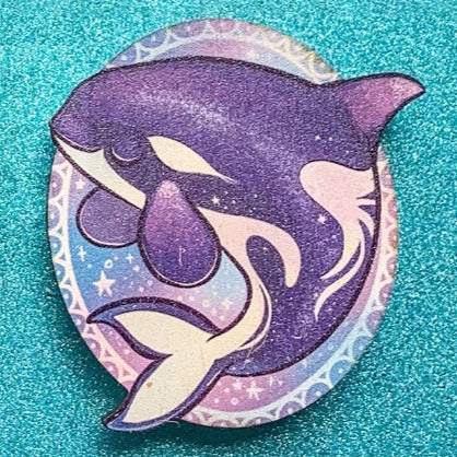 Dawn Orca Wood Pin